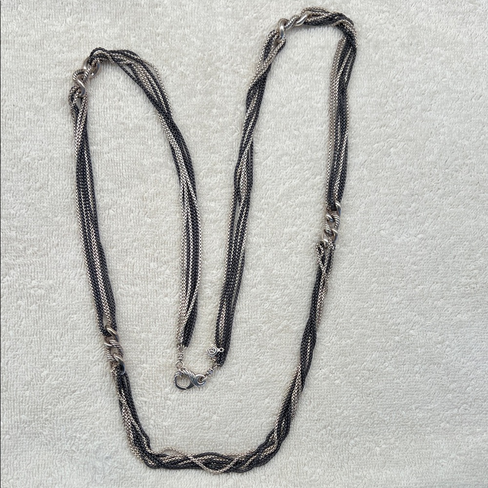 David Yurman Multi Strand Curb Link
Station Necklace